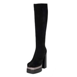 New! Jeffrey‎ Campbell Dancerama Black Suede Platform Knee-High Boots
Sz 9 $290